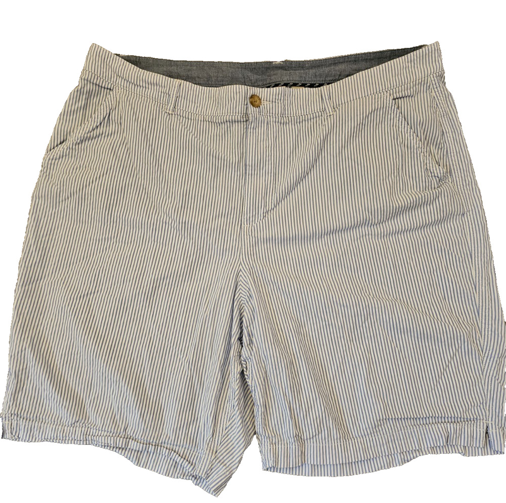 LL Bean Womens Comfort Stretch Shorts 18W Seersucker Bermudas Soft 100% Cotton